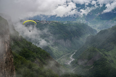 Scenic view of mountain range against sky