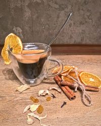 Close-up of drink on table