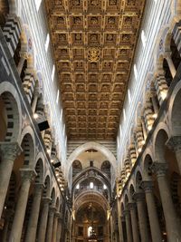 Low angle view of illuminated ceiling in building