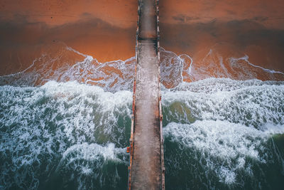 Water splashing in sea