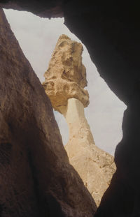 View of rock formations in canyon