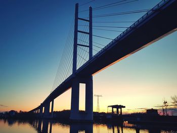 Low angle view of suspension bridge