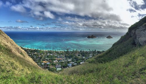 Panoramic view of sea against sky