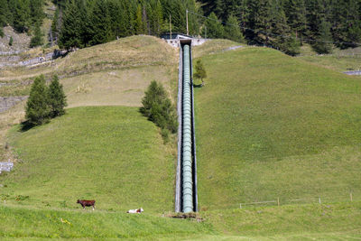 Pipe of hydro electric power station in the mountains