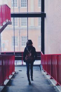 Full length of woman in staircase