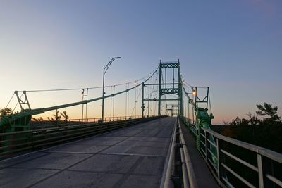 Suspension bridge against clear sky