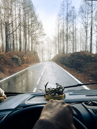 Low section of man in car