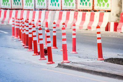 Red and whit barrier  in construction site