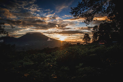 Scenic view of landscape against sky during sunset