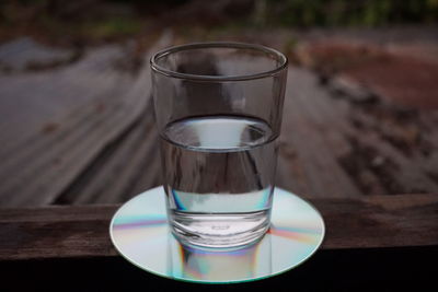 Close-up of drink in glass on table