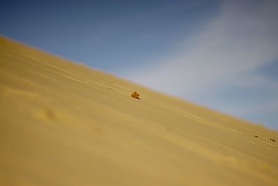 Scenic view of sand dunes against sky