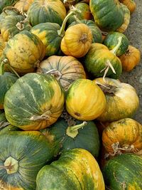 Full frame shot of pumpkins at market stall