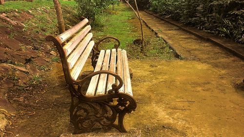 Empty benches in the dark