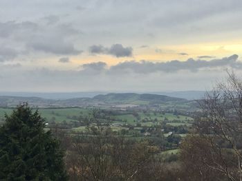 Scenic view of landscape against sky during sunset