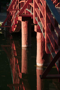 Reflection of pilings