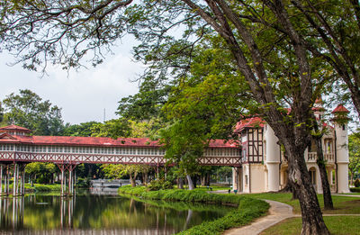 View of building by lake