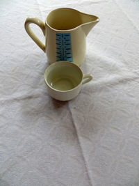 Close-up of coffee cup on table