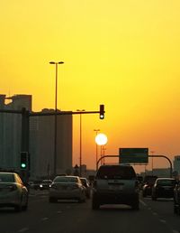 City street at sunset