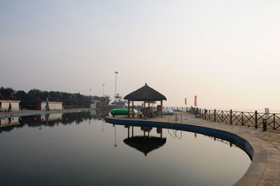 View of boats in water