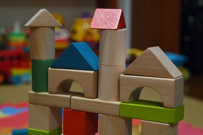 Close-up of wooden toy