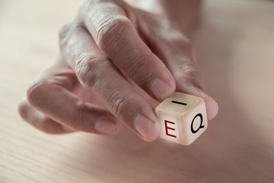 Close-up of hand holding toy