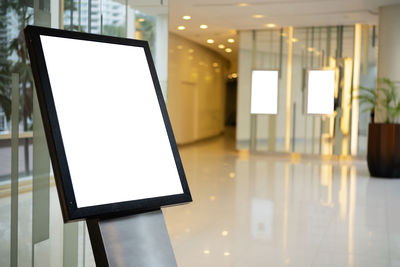 Low angle view of illuminated office building