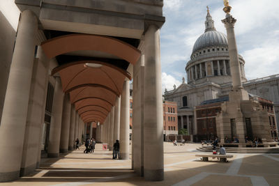 View of colonnade and buildings