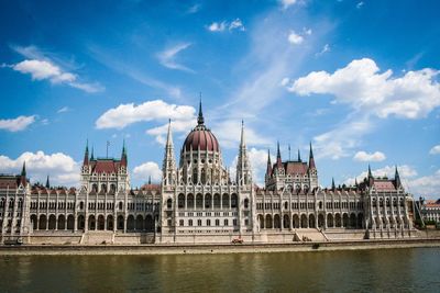 View of river with buildings in background