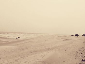 Scenic view of beach against clear sky