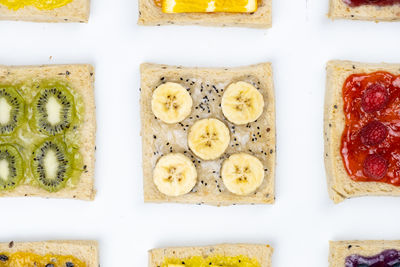 Directly above shot of breakfast served on table