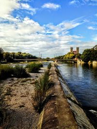 View of river against cloudy sky