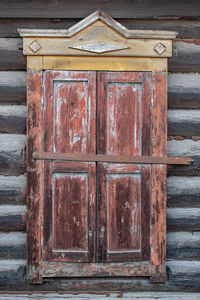 Closed door of old building