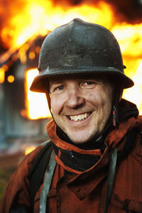 Portrait of fire fighter