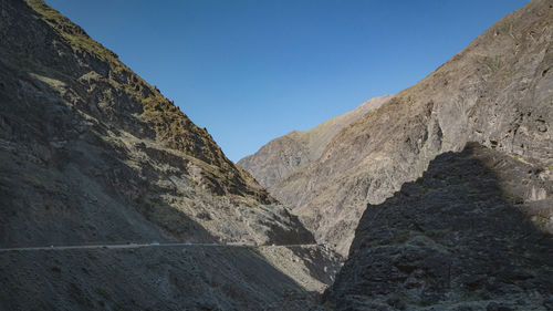 Scenic view of mountains against clear sky