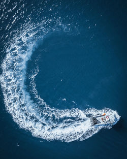 High angle view of swimming pool in sea