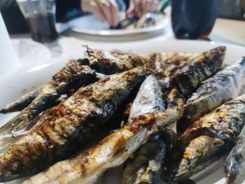 Close-up of seafood in plate