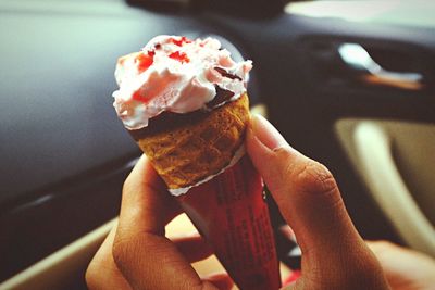 Cropped image of woman holding hands