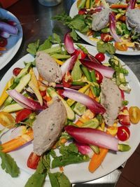 Close-up of vegetables in plate