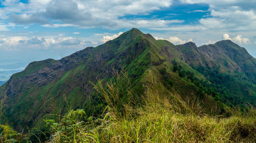 Scenic view of mountains against sky