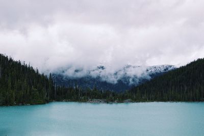 Scenic view of landscape against cloudy sky