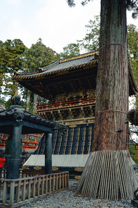 Exterior of temple building against sky