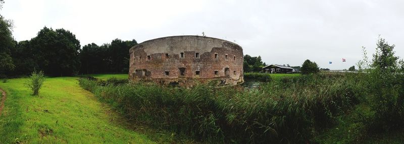 Old ruin on field