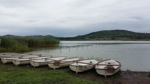 Boats in lake