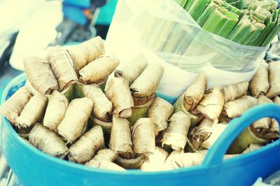 High angle view of vegetables in basket