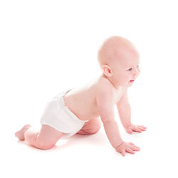 Cute baby girl over white background