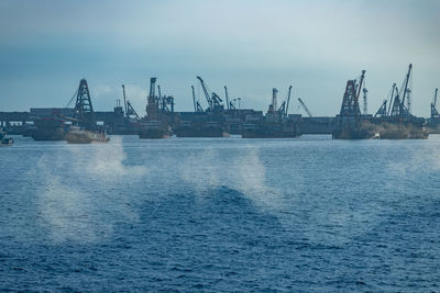 Cranes at commercial dock