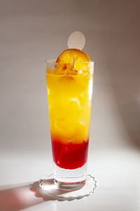 Close-up of drink in glass on table
