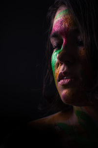 Close-up portrait of a young woman