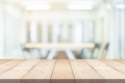 Close-up of empty seats on table