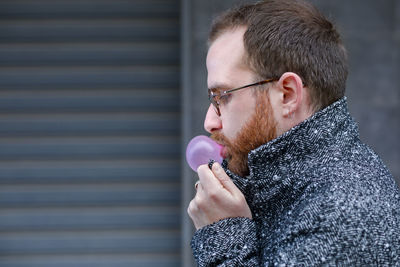 Portrait of man smoking
